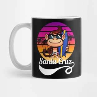 Surfer Monkey Santa Cruz California Retro Sun Mug